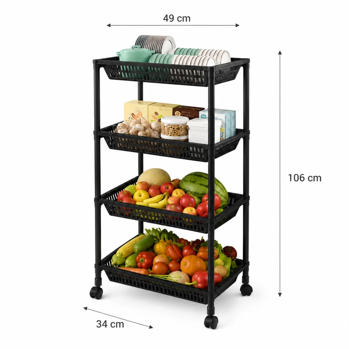 Organizador Multiusos de 4 Niveles con Ruedas - Imagen 8