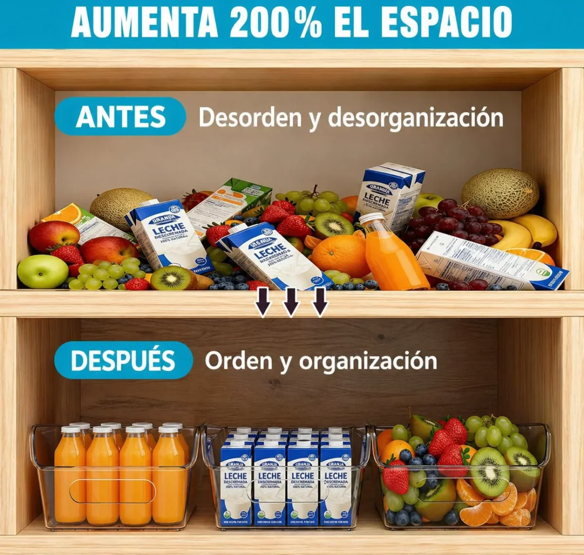 Cajas Organizadoras De Acrílico Heladera Alacena Multiuso - Imagen 4
