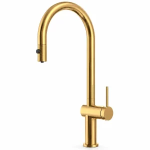 Grifo Cocina Extraíble IMEX Lazio GOS006 Oro Cepillado