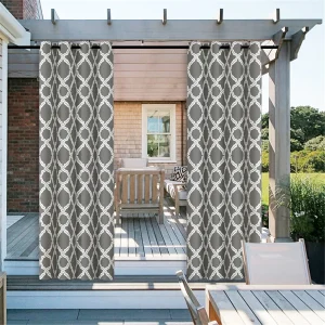 Cortina exterior con estampado marroquí