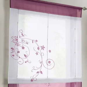 Visillo blanco bordado para ventana