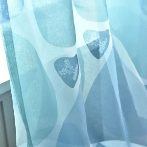 Visillo infantil azul con estampado renos