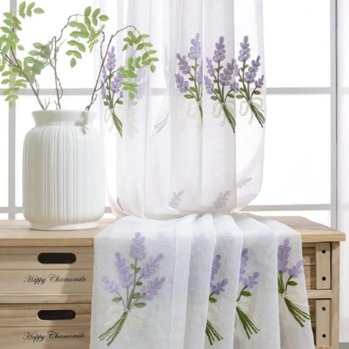 Visillo bordado con motivo floral - Imagen 6