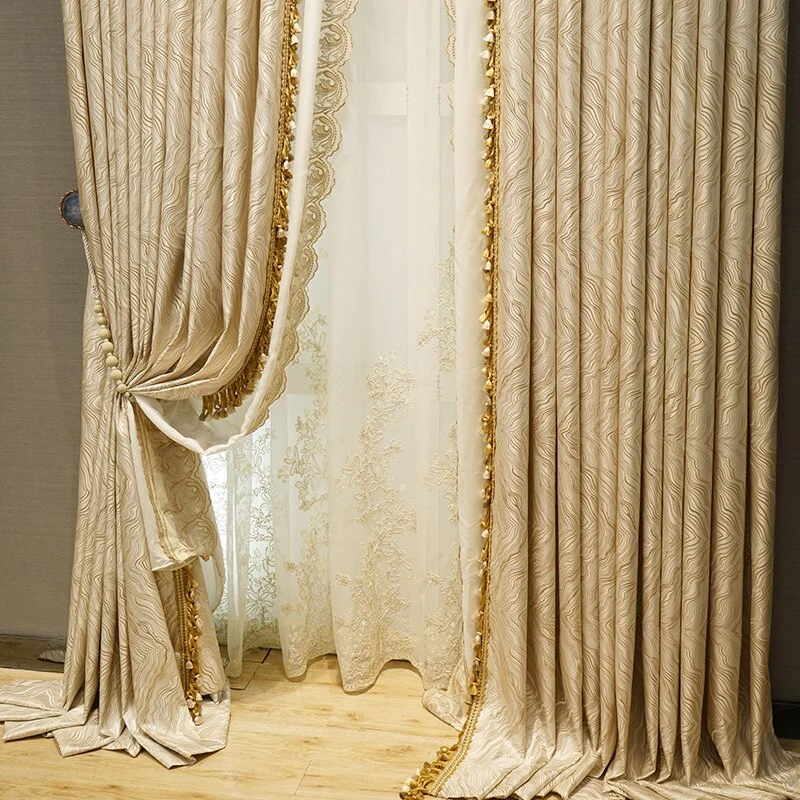 Visillo blanco bordado con flores - Imagen 3