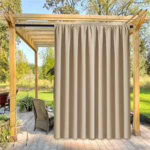 Cortina de exterior opaca color beige