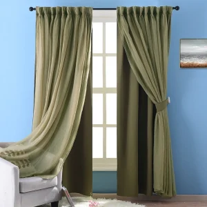 Cortina de doble capa para salón.