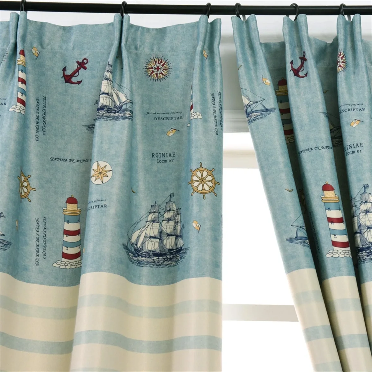 Cortina infantil con estampado marinero - Imagen 3