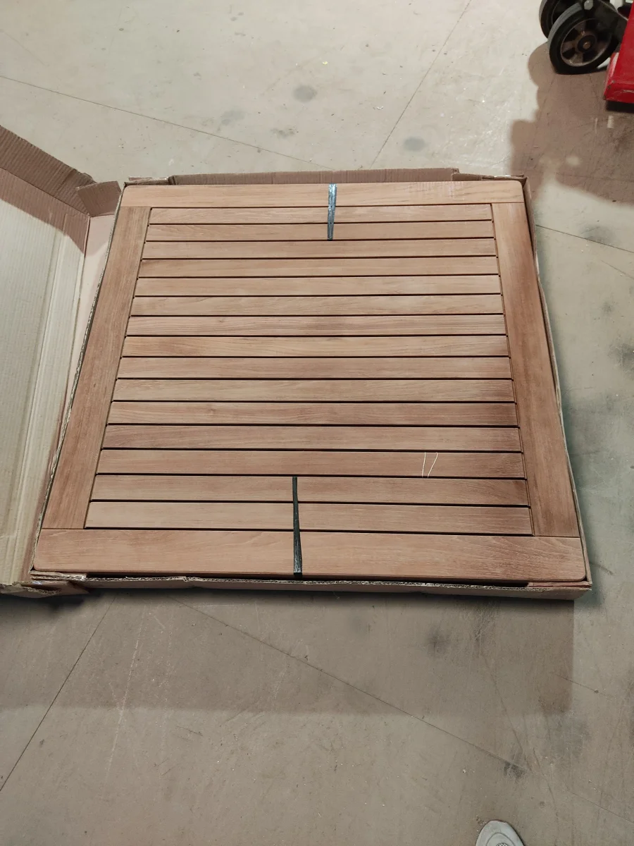 Mesa de exterior de teca premium 80x80cm Lesjardins - OUTLET - Imagen 4