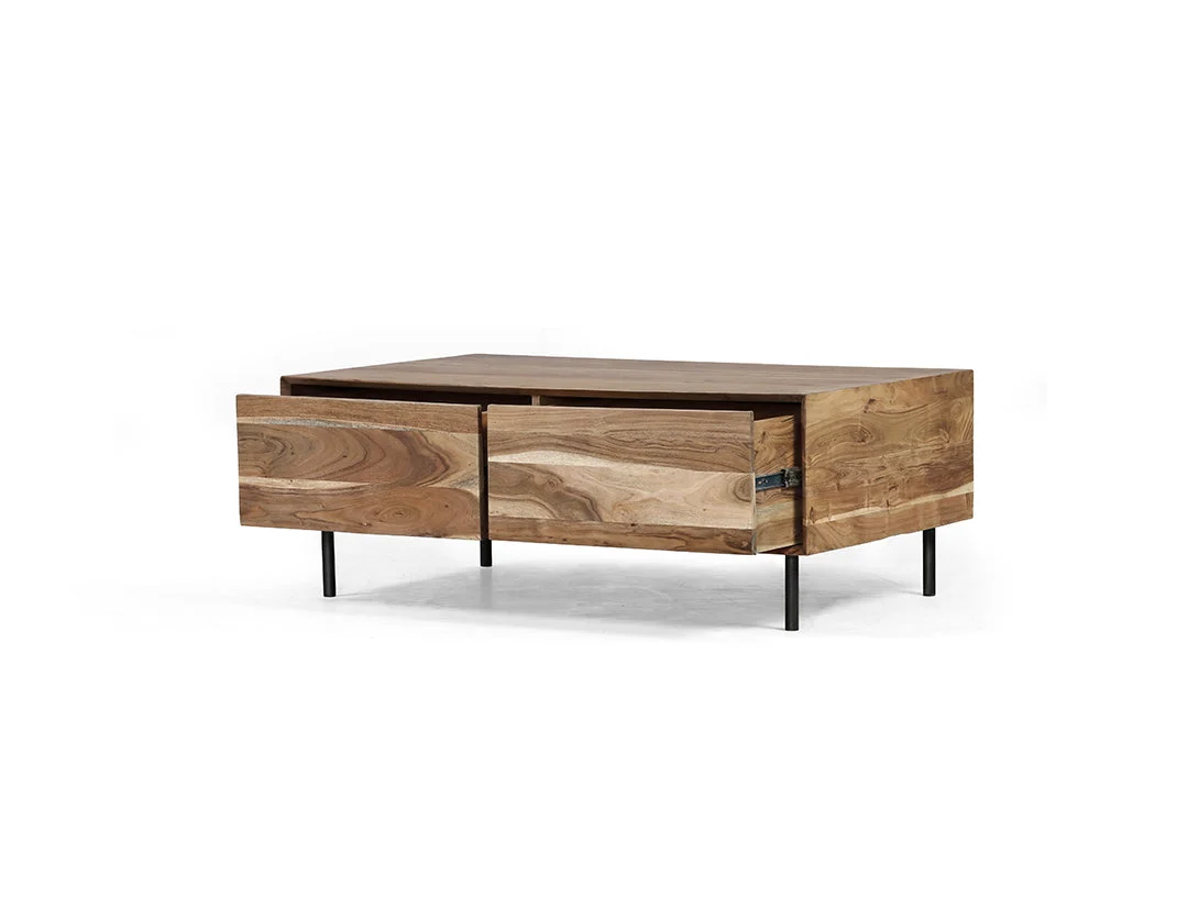 Mesa de Televisión minimalista en Madera de Acacia estilo moderno - Imagen 9