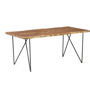 Mesa de comedor 180x90 de madera de acacia estilo nórdico núm. 74