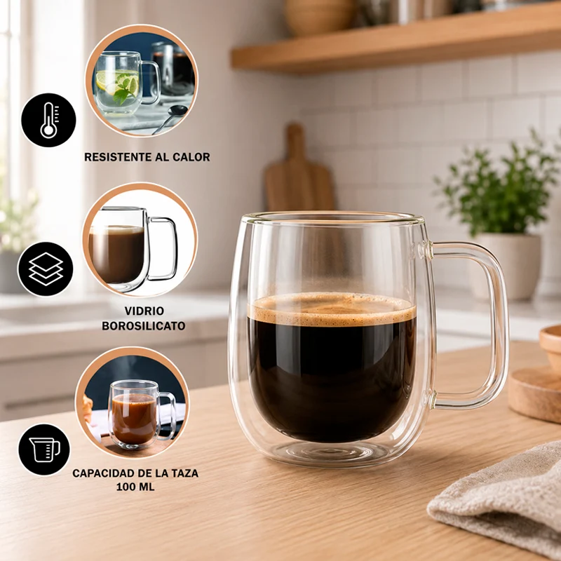 Taza Doble Vidrio Borosilicato 250 ml - Imagen 6