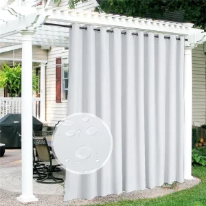 Cortina blanca para cenador de jardín