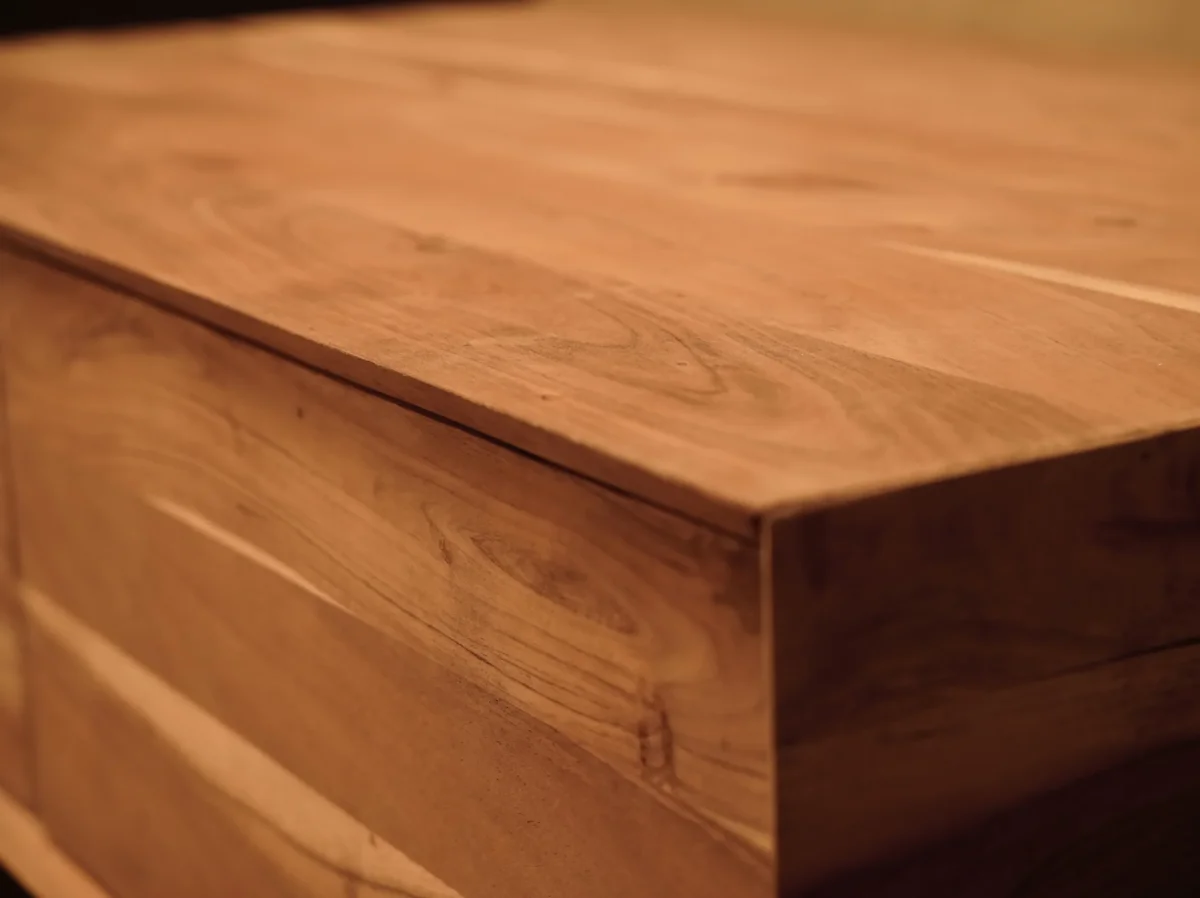 Mesa de Televisión minimalista en Madera de Acacia estilo moderno - Imagen 6