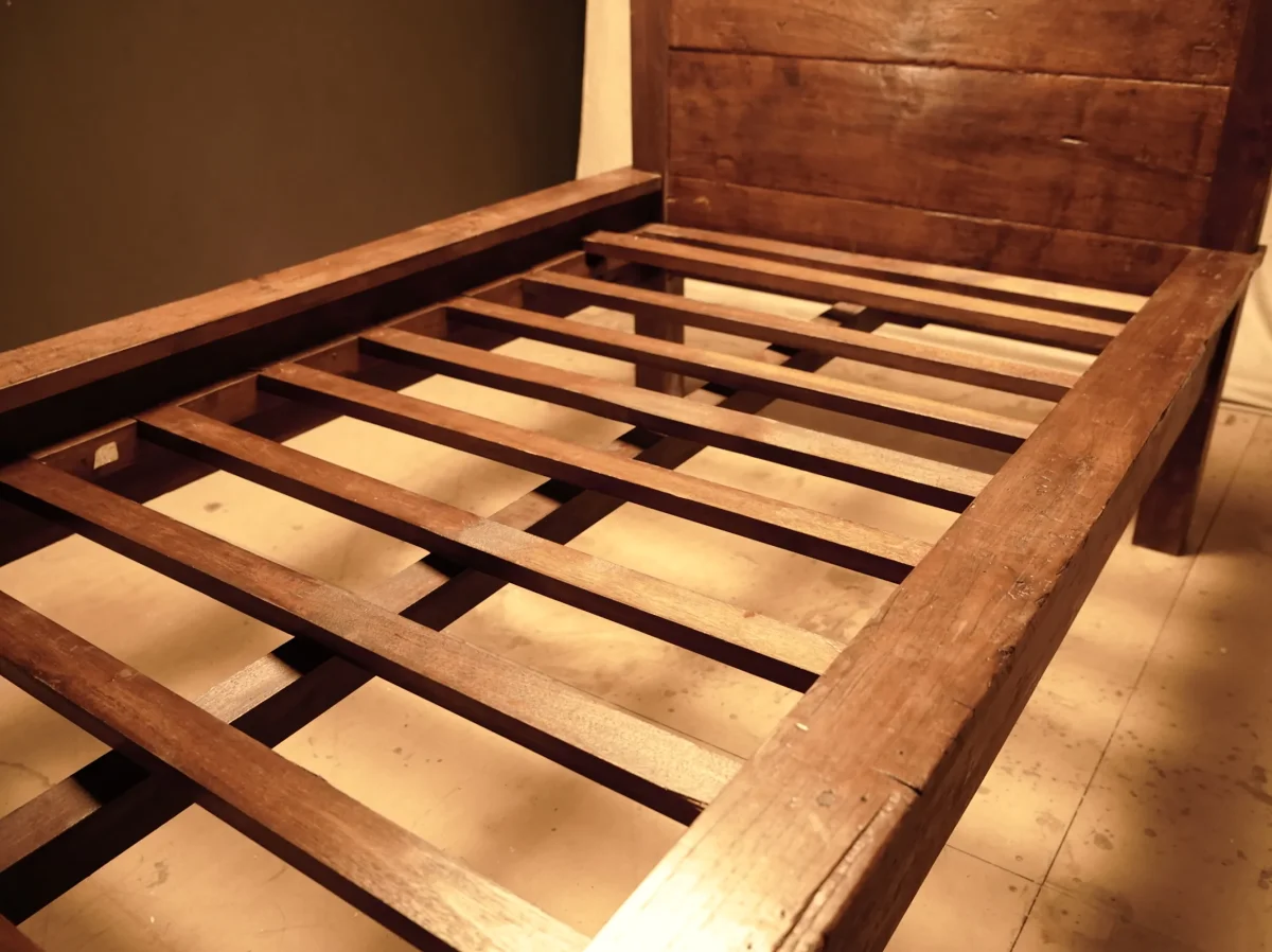 Cama individual de madera maciza estilo rústico 180x90 - Imagen 9