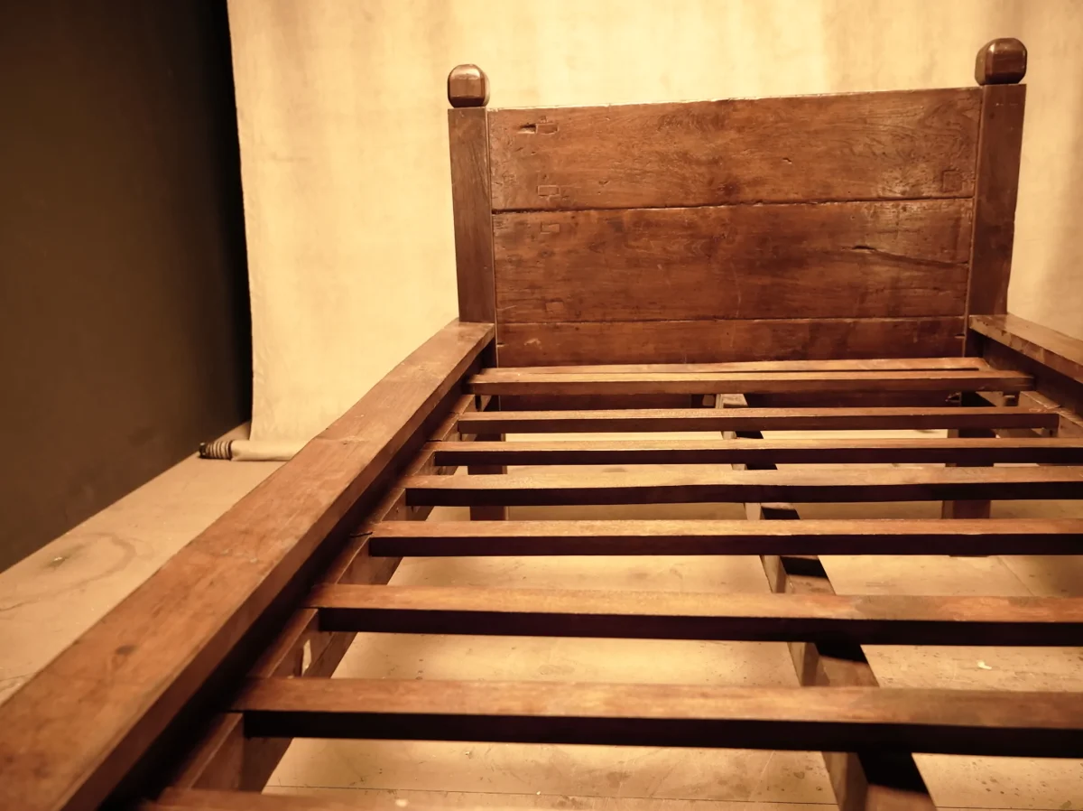 Cama individual de madera maciza estilo rústico 180x90 - Imagen 6