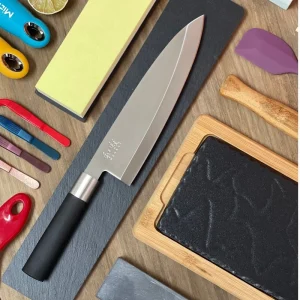 Cuchillo Deba Kai Wasabi Black 21cm Japonés Profesional