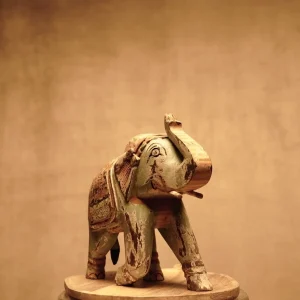 Figura de Elefante Decorativo de madera Indio Mughal Shikar