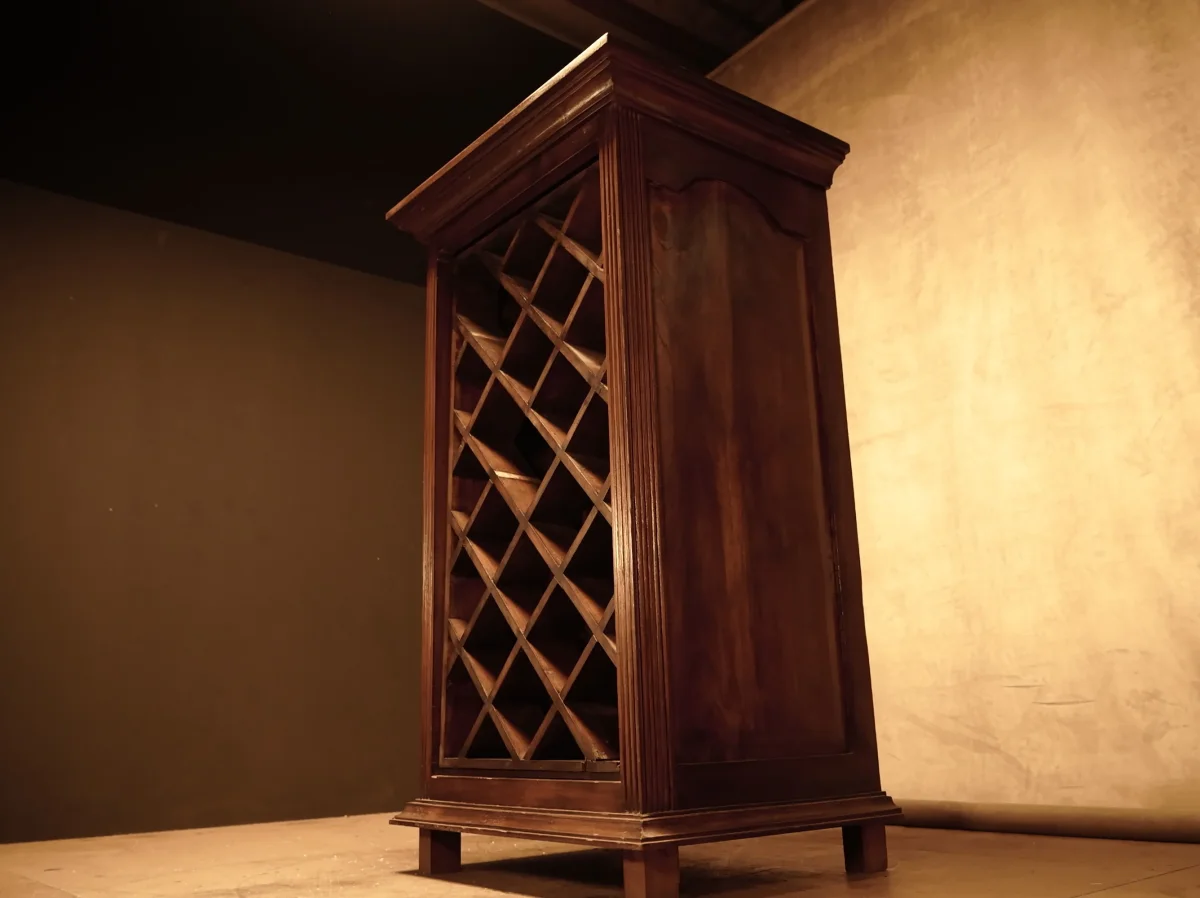 Botellero de Vinos en Madera de Teca Roja Estilo Colonial - Imagen 4