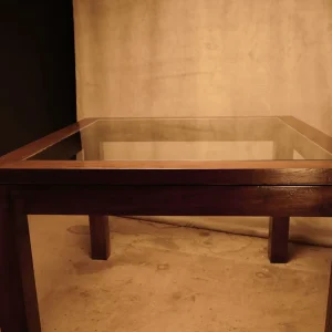 Mesa de Teca premium con cristal