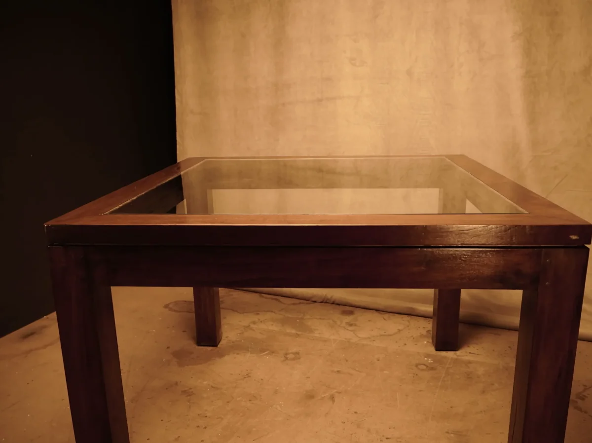 Mesa de Teca premium con cristal - Imagen 2