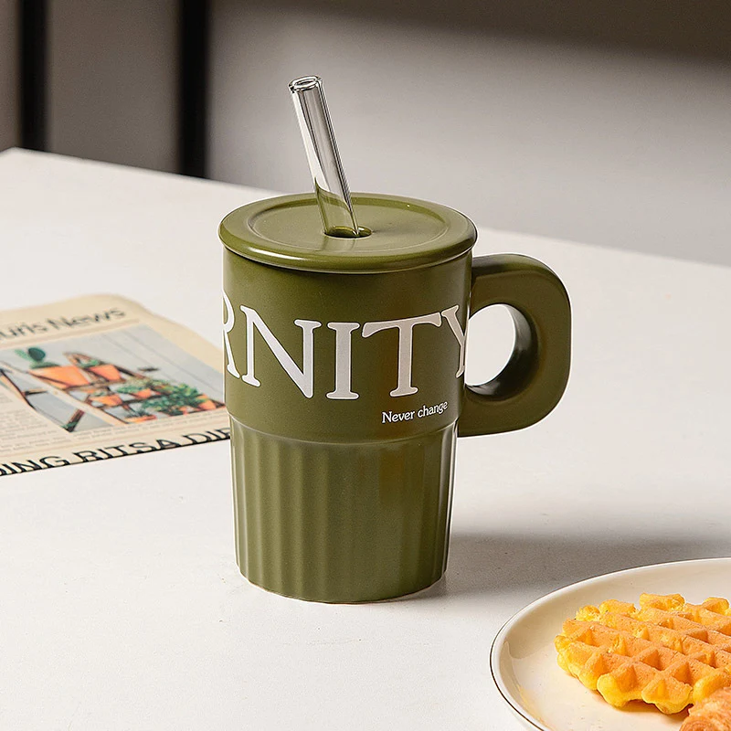 Taza de cerámica con sorbete reutilizable - Imagen 8