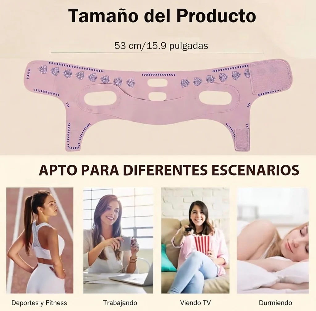 Faja Mascara Banda V line Coreana para Papada - Imagen 8