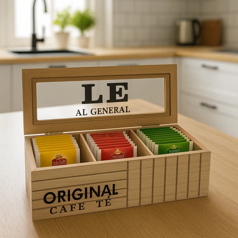 Caja organizador de Té de Madera - Imagen 2