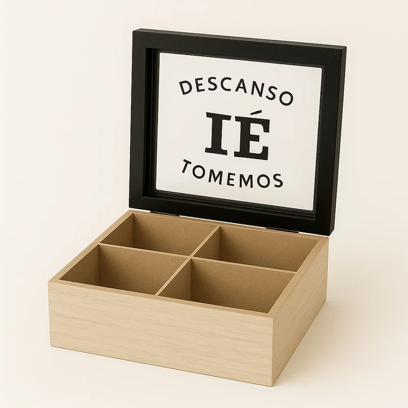 Caja organizador de Té 4 compartimentos - Imagen 3