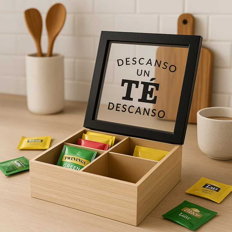 Caja organizador de Té 4 compartimentos - Imagen 4