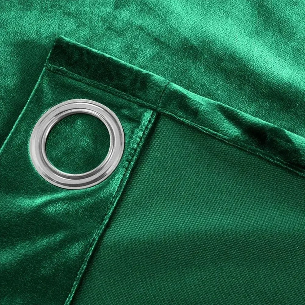 Cortina de Terciopelo Verde Esmeralda Opaca - Imagen 4