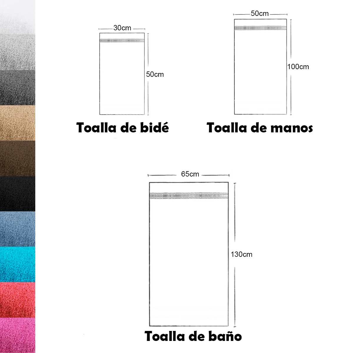 Juego de Toallas 100% Algodón de 500gsm.2Baño+2Manos, Celeste - Imagen 6