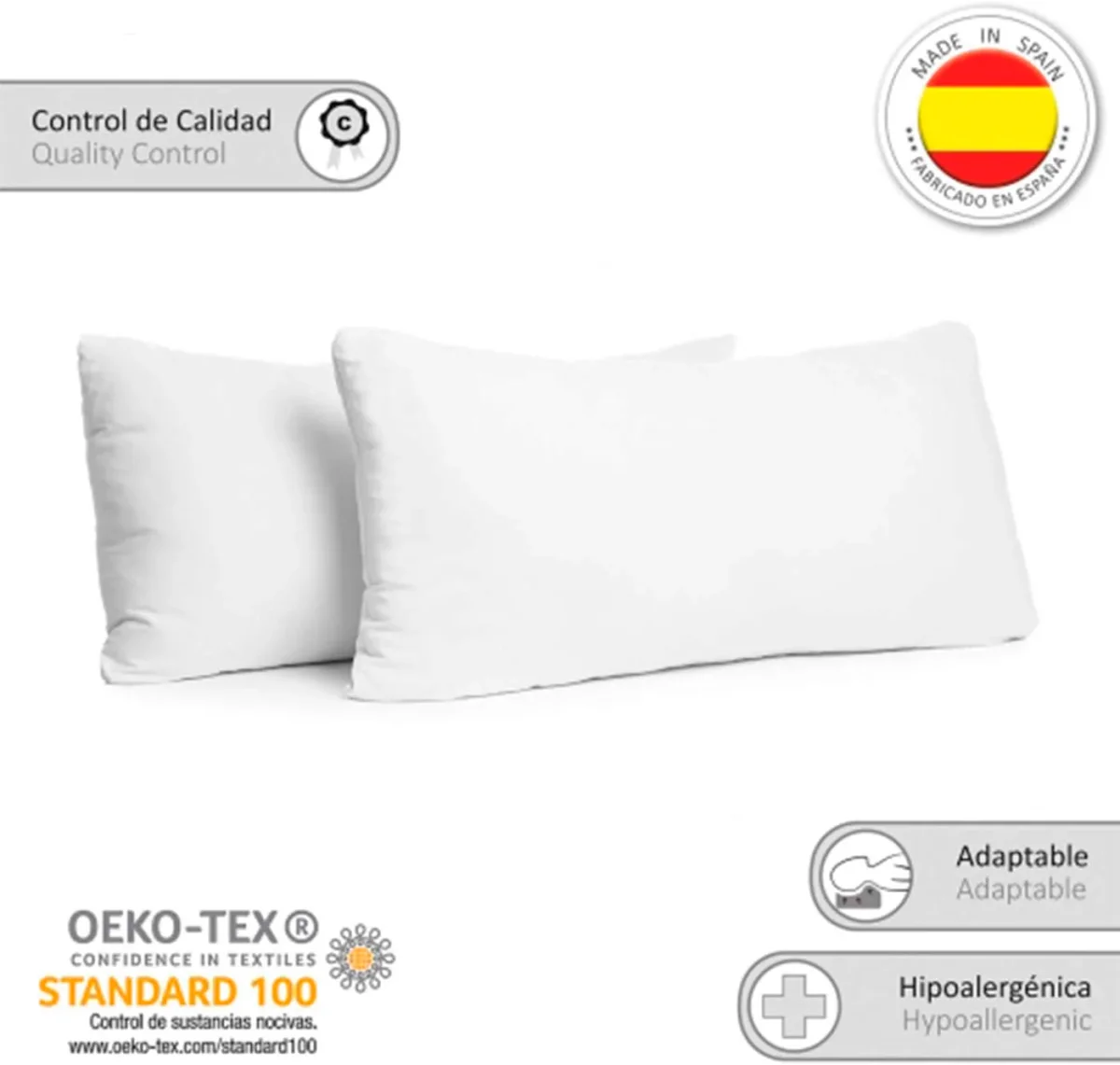 Almohada rellena de fibra hueca - 40 x 90 cm - Imagen 4