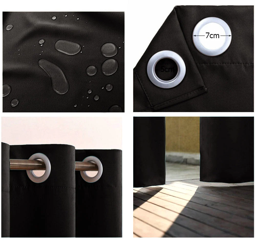 Cortina cortavientos negra para pérgola - Imagen 3