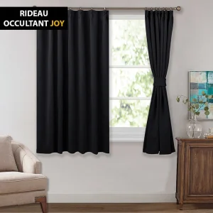 Cortina Opaca Negra Elegante Fruncida