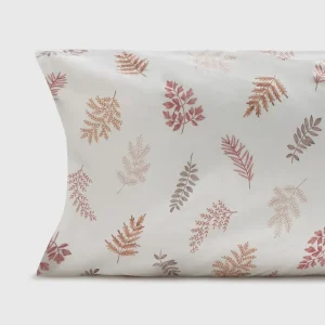 Funda de almohada algodón percal 180 hilos hojas Seaf