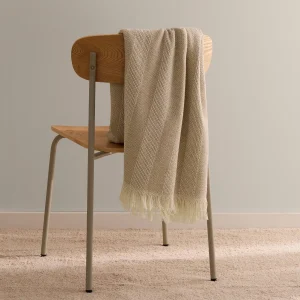 Plaid de rayas tejidas con flecos Primpla