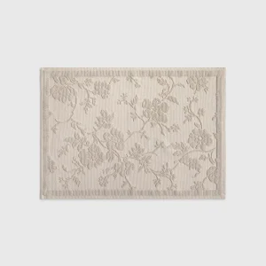 Alfombra de baño algodón jacquard floral Flom