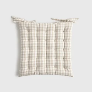 Cojín de silla de algodón cuadros vichy Kimpad