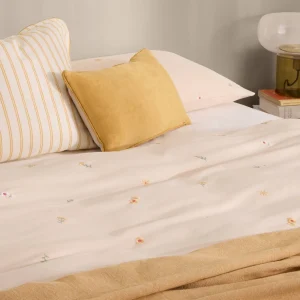 Funda nórdica algodón 180 hilos flores bordadas Laflora